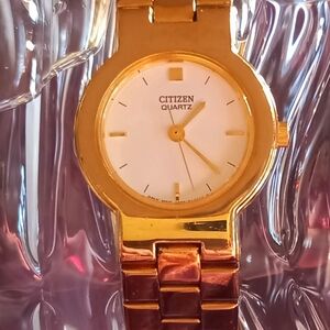 Citizen  Watch Gold-Tone Watch with White Dial